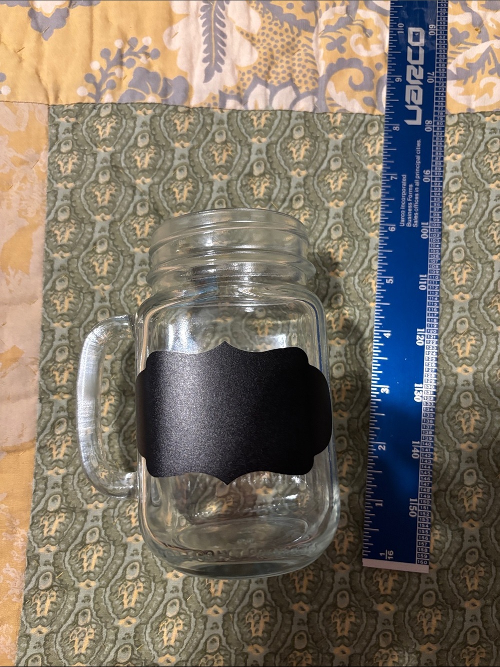 Glass Mason Jar Mug with Chalkboard Label - Clear